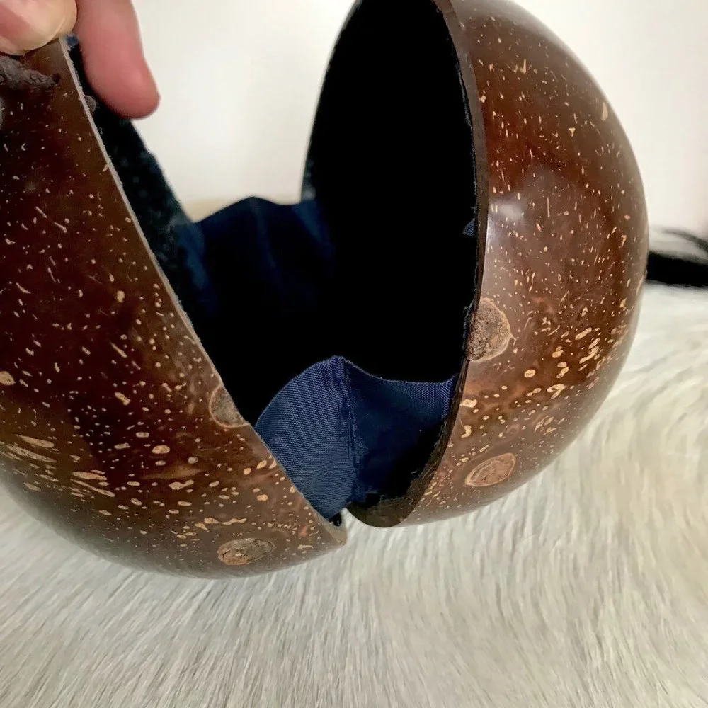 Coconut Mini Handbag Clutch Handmade One-Of-A-Kind Summer Party